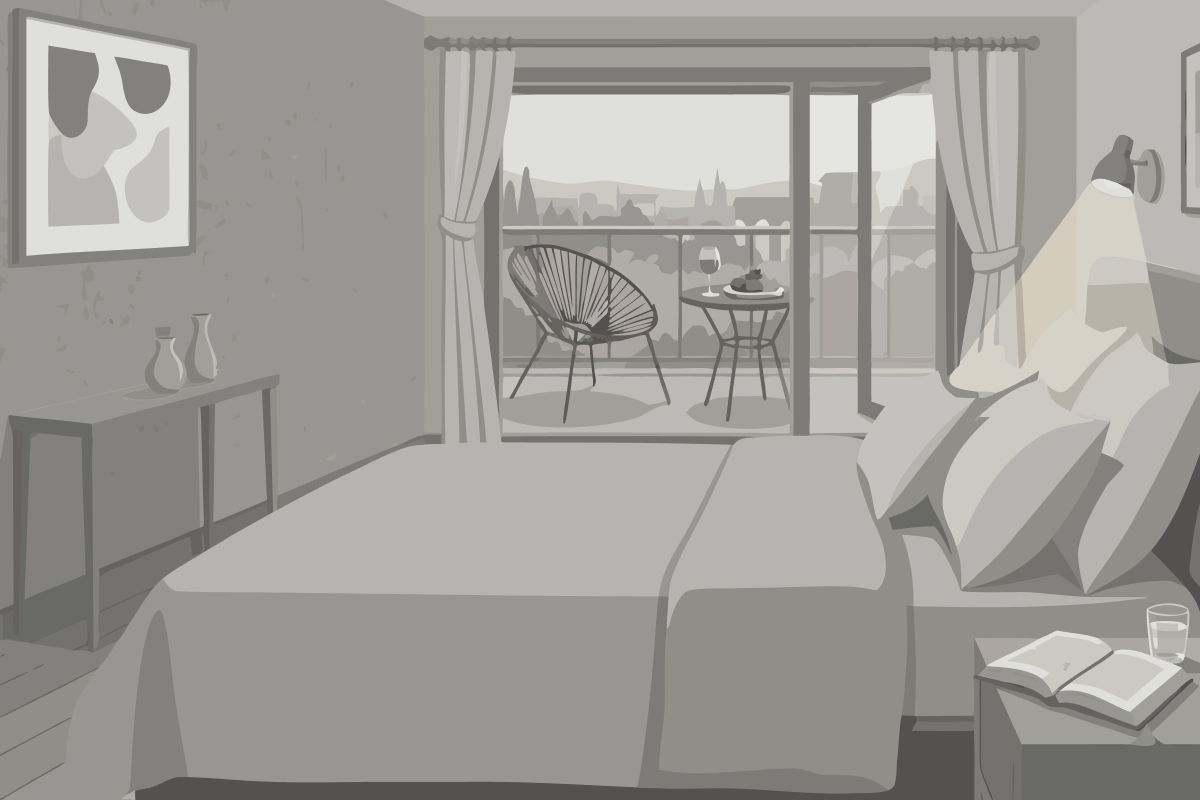 Kleines Zweibettzimmer